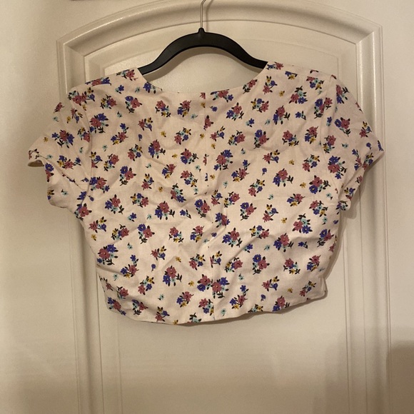 Zara linen blend floral print top. Matching set. Size medium. Brand new - Picture 4 of 4